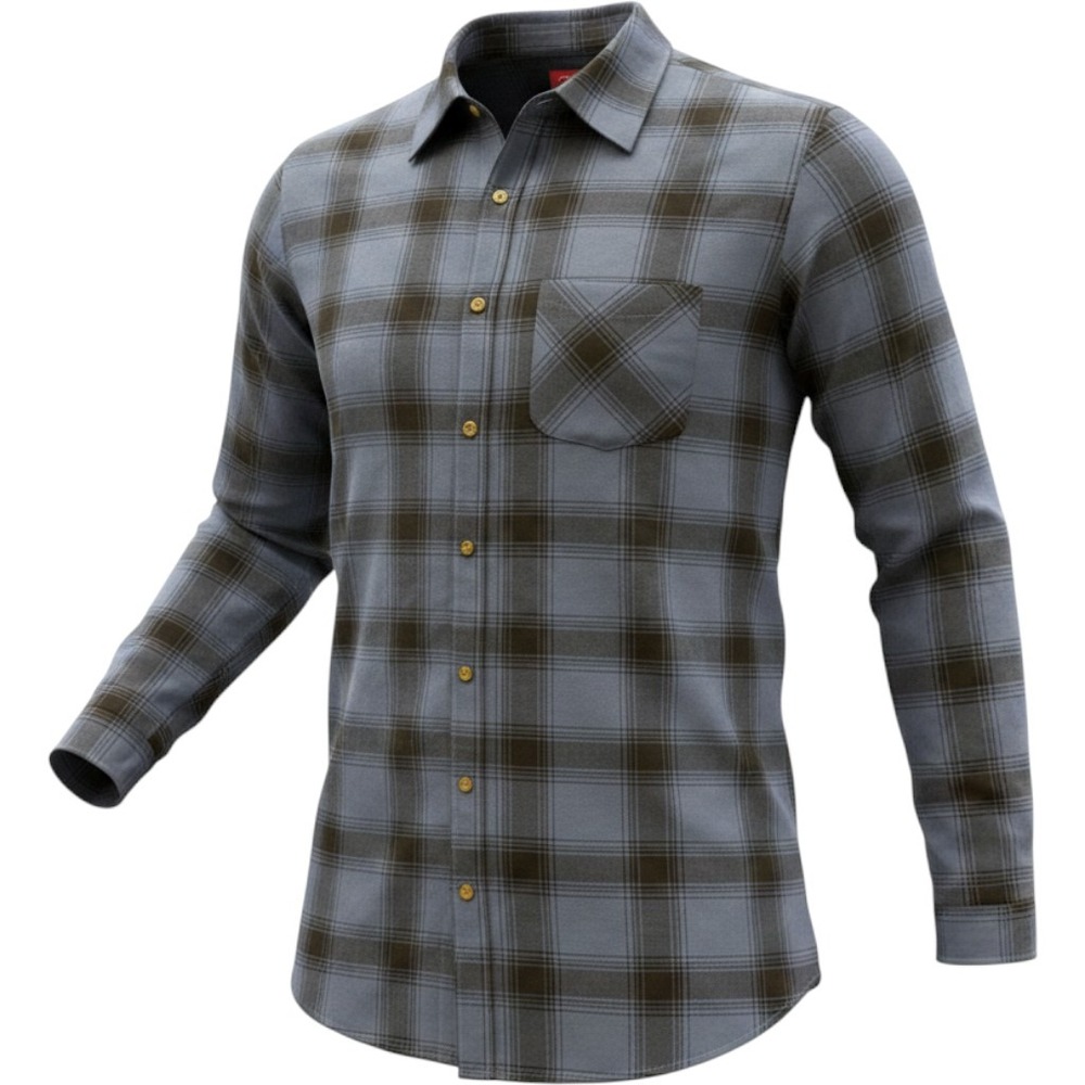 SaRa Womens Western Plaid Button Down Shirt Blue Brown XL Long Sleeve Flannel